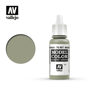 Vallejo Model Color Acrylic Paint Medium Grey 17mL - Image 1