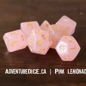 7-Piece RPG Dice Set: Pink Lemonade - Image 1