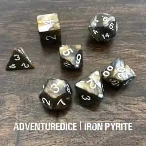 7-Piece RPG Dice Set: Iron Pyrite - Image 1