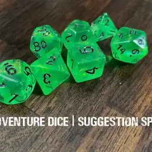 7-Piece RPG Dice Set: RPG Themed Suggestion Spell - Image 1