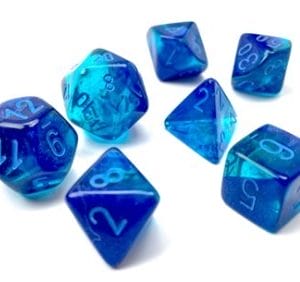 7-Piece RPG Dice Set: Gemini Translucent - - Image 1