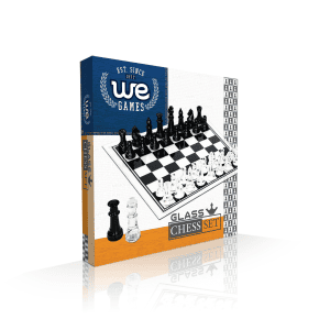Chess Set 14" - Black and Clear Glass Board - Image 1