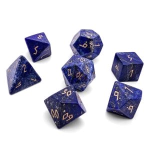 7-Piece RPG Gemstone Dice Set: Lapis Lazuli - Image 1