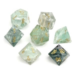 7-Piece RPG Gemstone Dice Set: Green Fluorite - Image 1