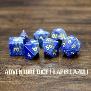 7-Piece RPG Gemstone Dice Set: Lapis Lazuli - Image 1