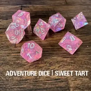 7-Piece RPG Premium Sharp Edge Dice Set: Sweet Tart - Image 1