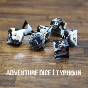 7-Piece RPG Premium Sharp Edge Dice Set: Typhoon - Image 1