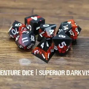 7-Piece RPG Premium Sharp Edge Dice Set: Superior Darkvision - Image 1