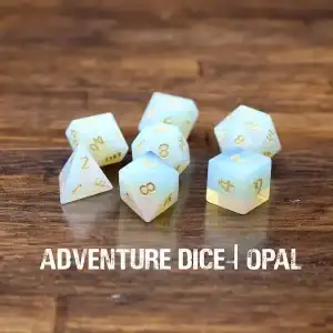 7-Piece RPG Premium Gemstone Dice Set: Opal - Image 1