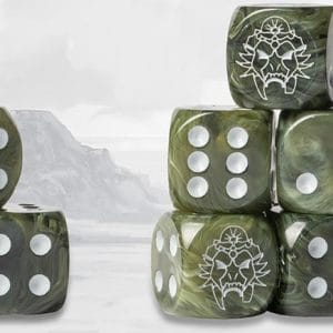 Conquest: W'adrhun - Dark Green Marbled Dice Set - Image 1
