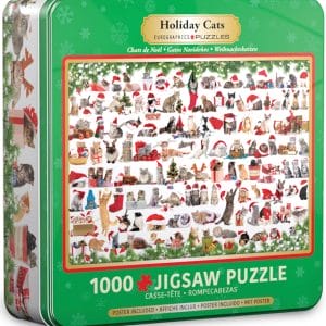 1000 pcs - Holiday Cats Tin - Image 1