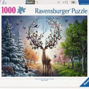 1000 pcs - Deer at Day and Night - Image 1