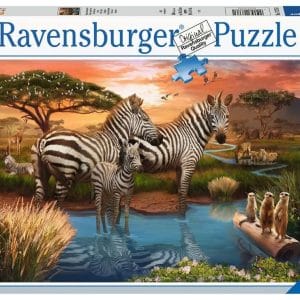 500 pcs - Zebras at Waterhole - Image 1