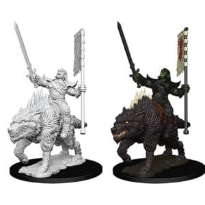 Pathfinder Deep Cuts Miniatures: Orc on Dire Wolf - Image 1