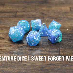 7-Piece RPG Dice Set: Sweet Forget-Me-Not - Image 1