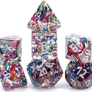 7-Piece RPG Dice Set: Inclusion - Stained Glass - Image 1