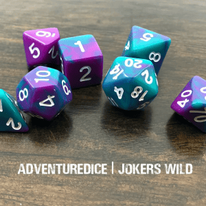 7-Piece RPG Dice Set: RPG Themed Jokers Wild - Image 1