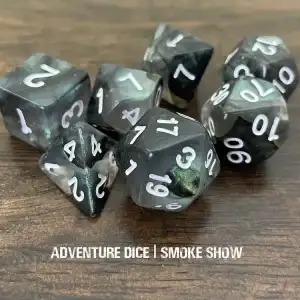7-Piece RPG Dice Set: Smoke Show - Image 1