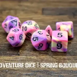 7-Piece RPG Dice Set: Spring Bouquet - Image 1