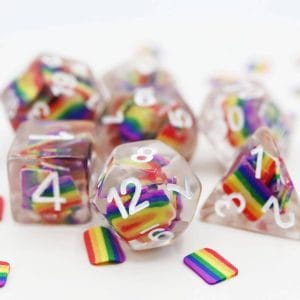 7-Piece Resin RPG Dice Set: Pride Flag - Image 10