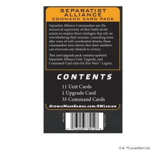 Star Wars: Legion: Separatist Alliance Command Card Pack - Image 2