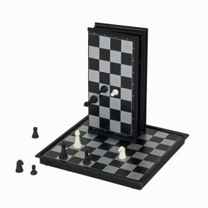 Chess Set 8" - Magnetic Folding Board - Black - Image 2