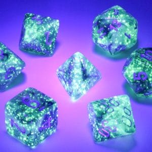 7-Piece RPG Dice Set: Light Smoke/Silver Luminary - Image 2