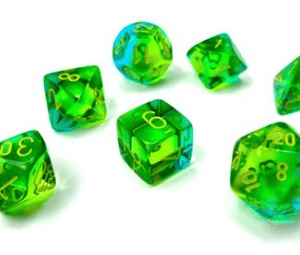 7-Piece RPG Dice Set: Gemini Translucent - - Image 3