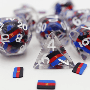 7-Piece Resin RPG Dice Set: Pride Flag - Image 3