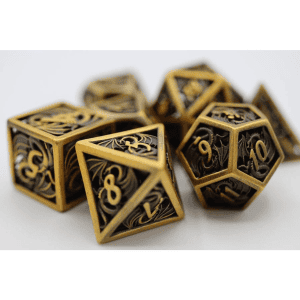 7-Piece Hollow Metal RPG Dice Set: Dragon - Image 3