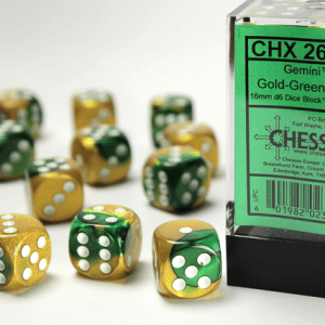 12d6 Dice Block (16mm): Gemini White Pipped (Assorted Colours) - Image 3