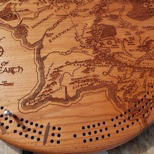 Wooden Cribbage Board: Middle Earth - Round - Image 3