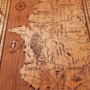 Wooden Cribbage Board: Witcher World Map - Image 3