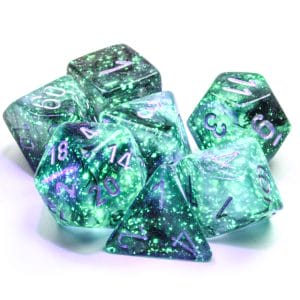 7-Piece RPG Dice Set: Light Smoke/Silver Luminary - Image 3
