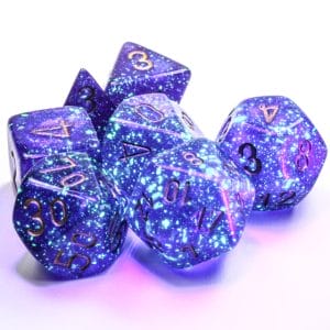 7-Piece RPG Dice Set: Royal Purple/Gold Luminary - Image 3
