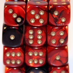 36d6 Dice Block (12mm): Gemini Gold Pipped (Assorted Colours) - Image 3