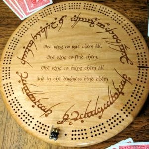 Wooden Cribbage Board: The One Ring - Round - Image 4