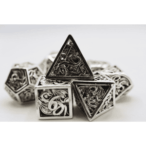 7-Piece Hollow Metal RPG Dice Set: Dragon - Image 4