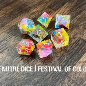 7-Piece RPG Premium Sharp Edge Resin Dice Set - Image 4