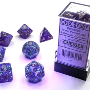 7-Piece RPG Dice Set: Royal Purple/Gold Luminary - Image 4