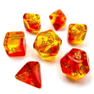 7-Piece RPG Dice Set: Gemini Translucent - - Image 4