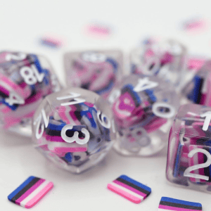 7-Piece Resin RPG Dice Set: Pride Flag - Image 4