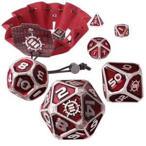 7-Piece RPG Metal Dice Set: AP Enhance Collector's Edition w/ 2-in-1 Dice Tray and Dice Bag - Image 3