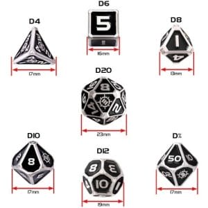 7-Piece RPG Metal Dice Set: AP Enhance Collector's Edition w/ 2-in-1 Dice Tray and Dice Bag - Image 4