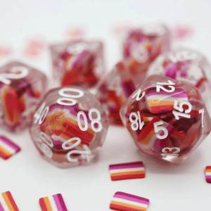 7-Piece Resin RPG Dice Set: Pride Flag - Image 5