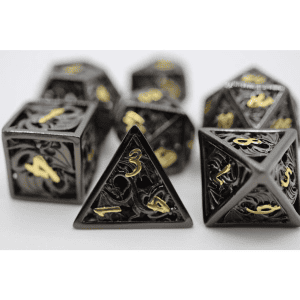 7-Piece Hollow Metal RPG Dice Set: Dragon - Image 5