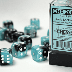 12d6 Dice Block (16mm): Gemini White Pipped (Assorted Colours) - Image 5