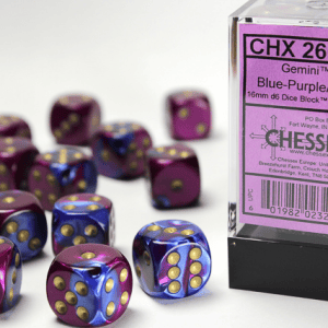 12d6 Dice Block (16mm): Gemini Gold Pipped (Assorted Colours) - Image 5