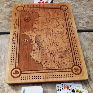 Wooden Cribbage Board: Witcher World Map - Image 6