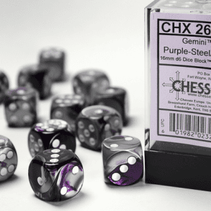 12d6 Dice Block (16mm): Gemini White Pipped (Assorted Colours) - Image 6